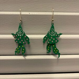 90’s retro clown, dangle earrings